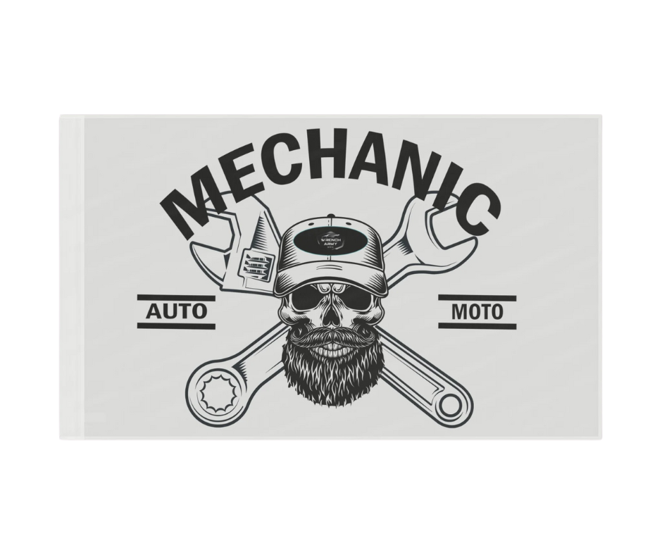 Wrench Army Mechanic Flag | Garage & Home Decor for Car Enthusiasts