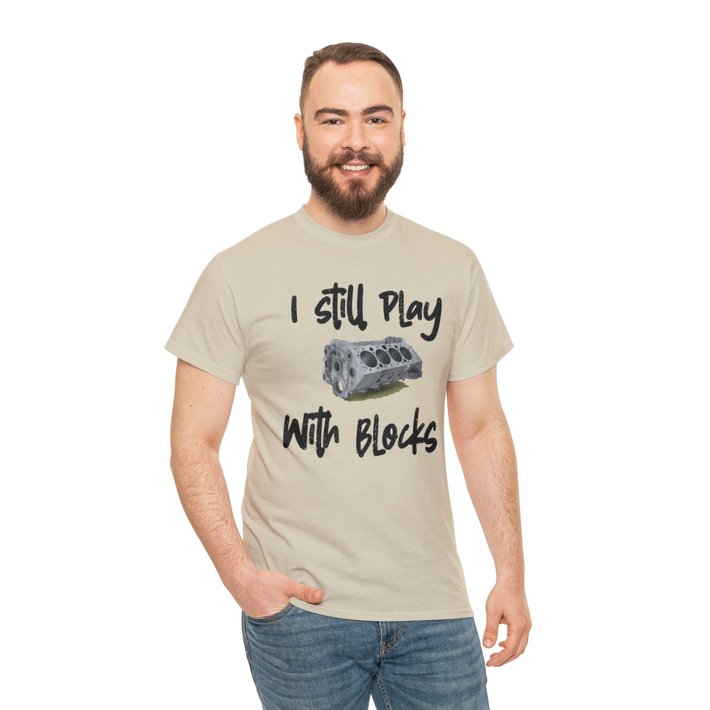 Play with Blocks Tee | Engine Block T-Shirt for Car Enthusiasts & Gearheads