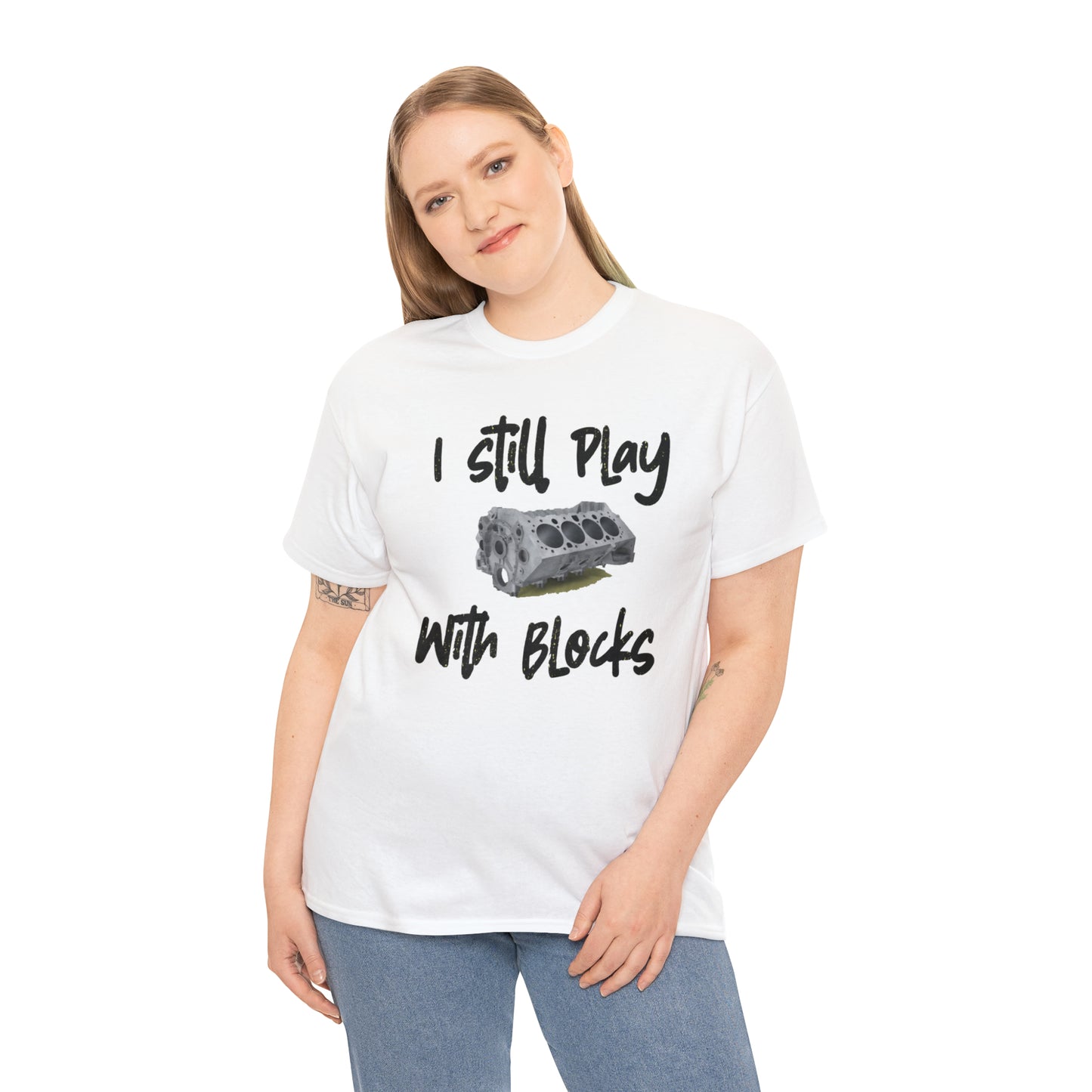 Play with Blocks Tee | Engine Block T-Shirt for Car Enthusiasts & Gearheads