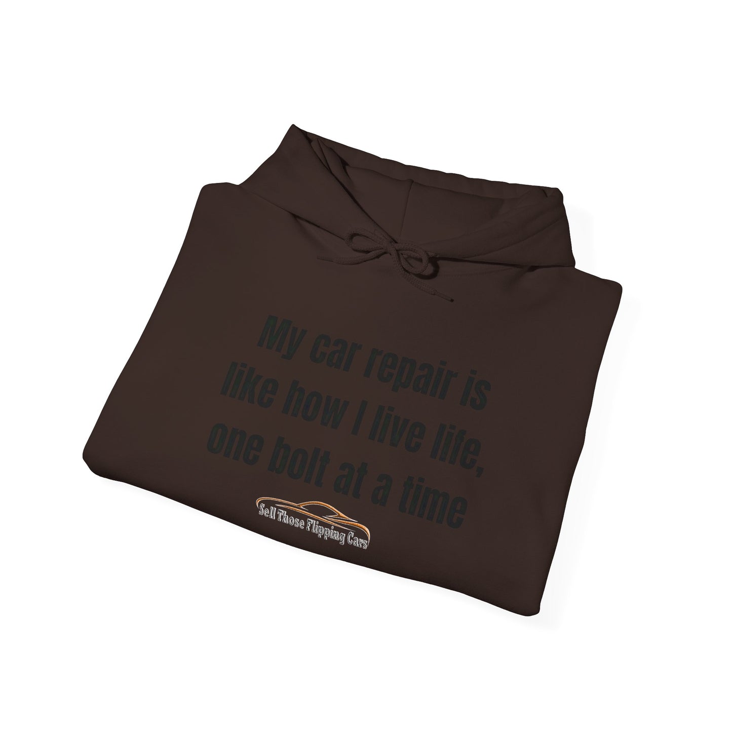 The Mechanic’s Motto: “One Bolt at a Time” Car Repair Hoodie