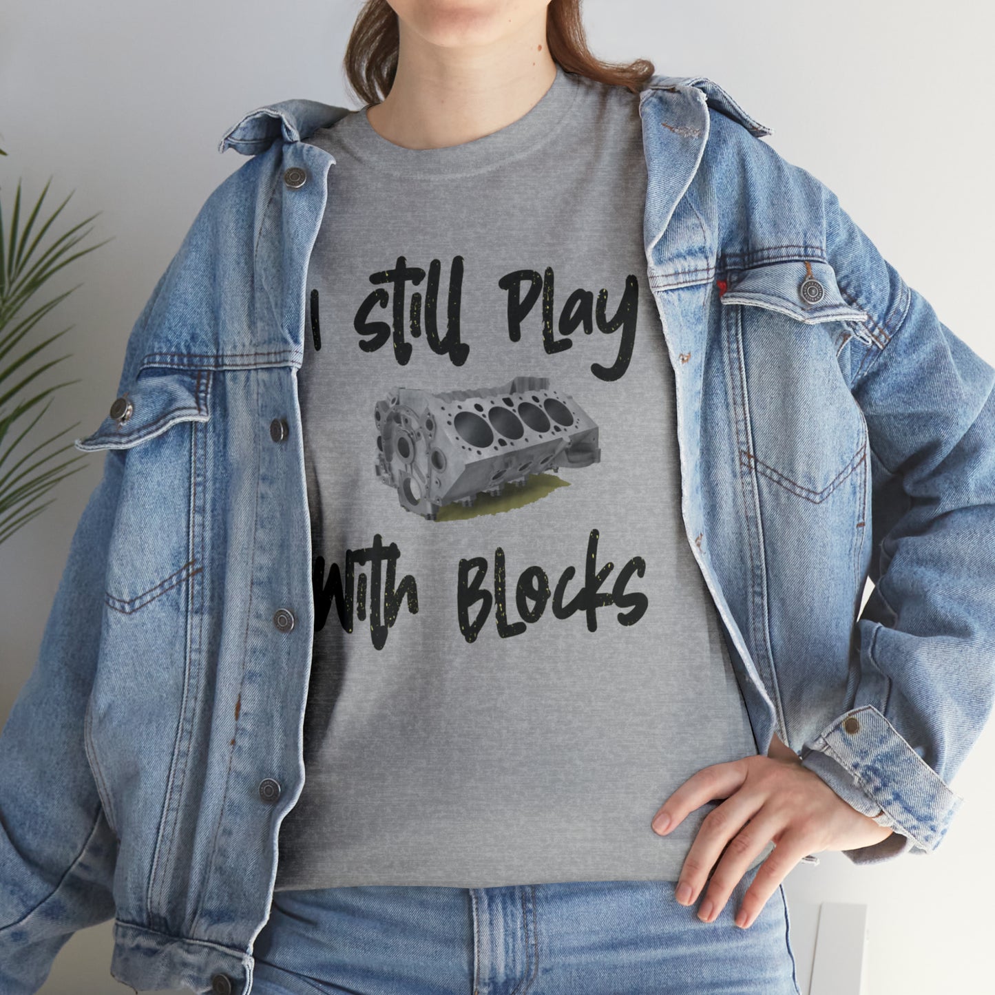 Play with Blocks Tee | Engine Block T-Shirt for Car Enthusiasts & Gearheads