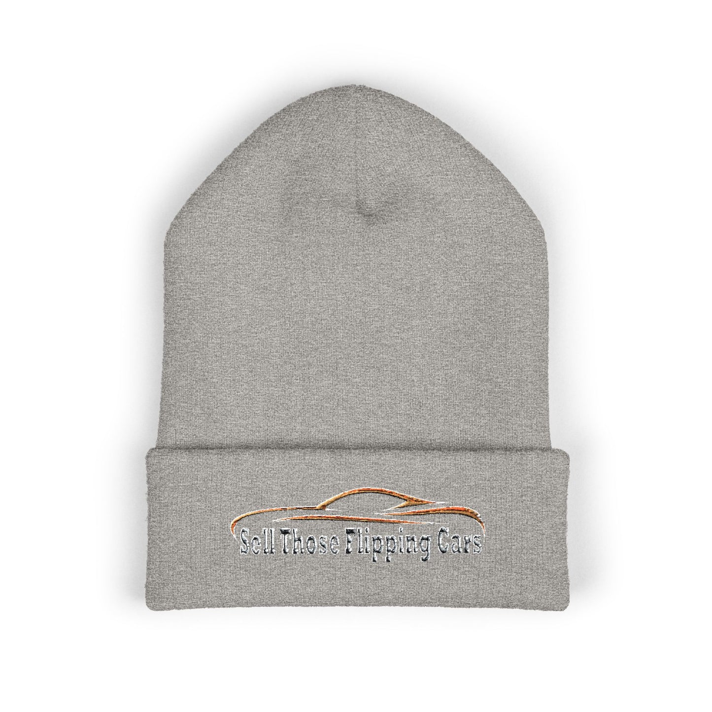 Sell Those Flipping Cars – Rugged Embroidered Gearhead Beanie