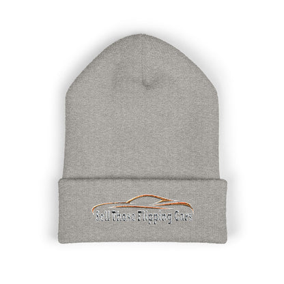 Sell Those Flipping Cars – Rugged Embroidered Gearhead Beanie