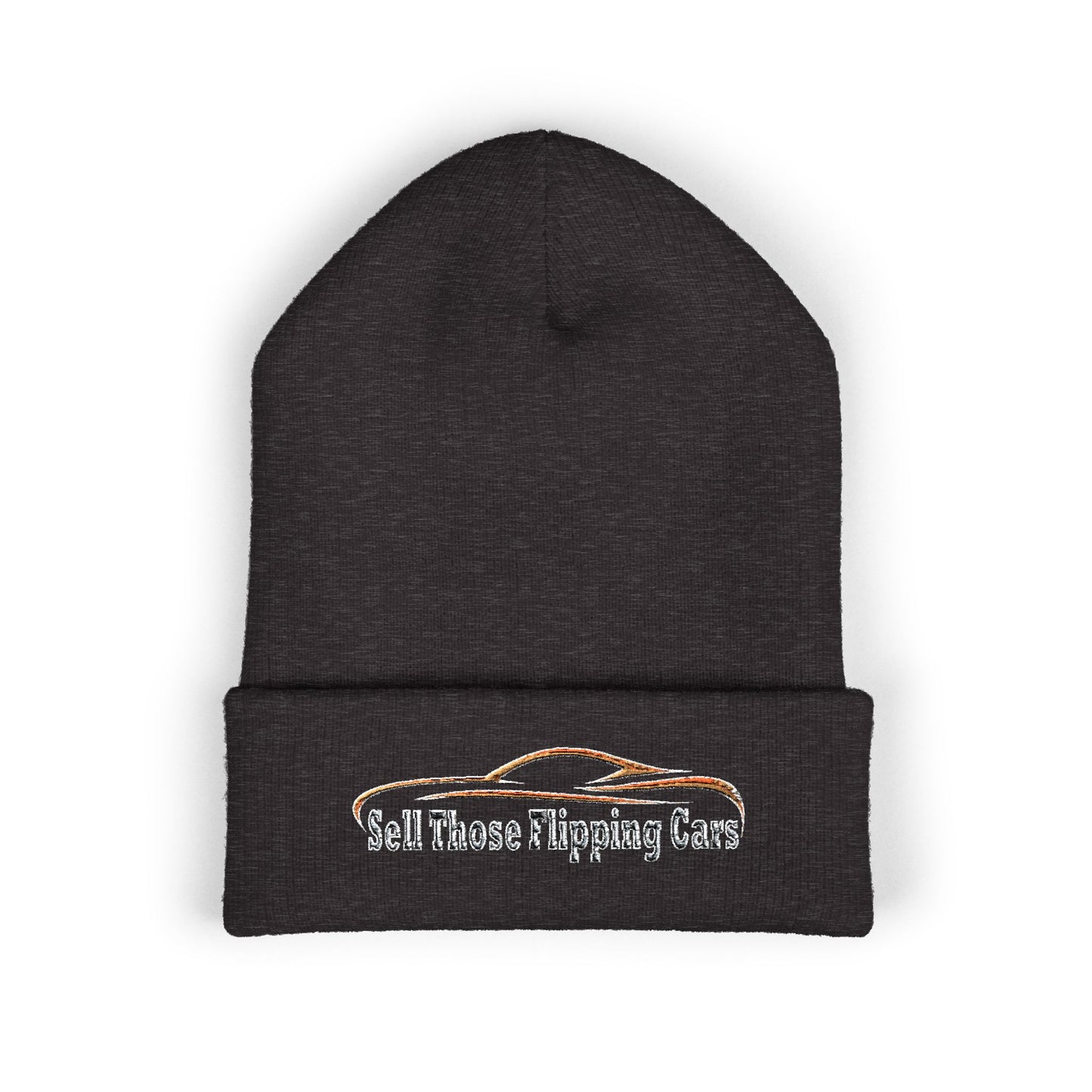Sell Those Flipping Cars – Rugged Embroidered Gearhead Beanie