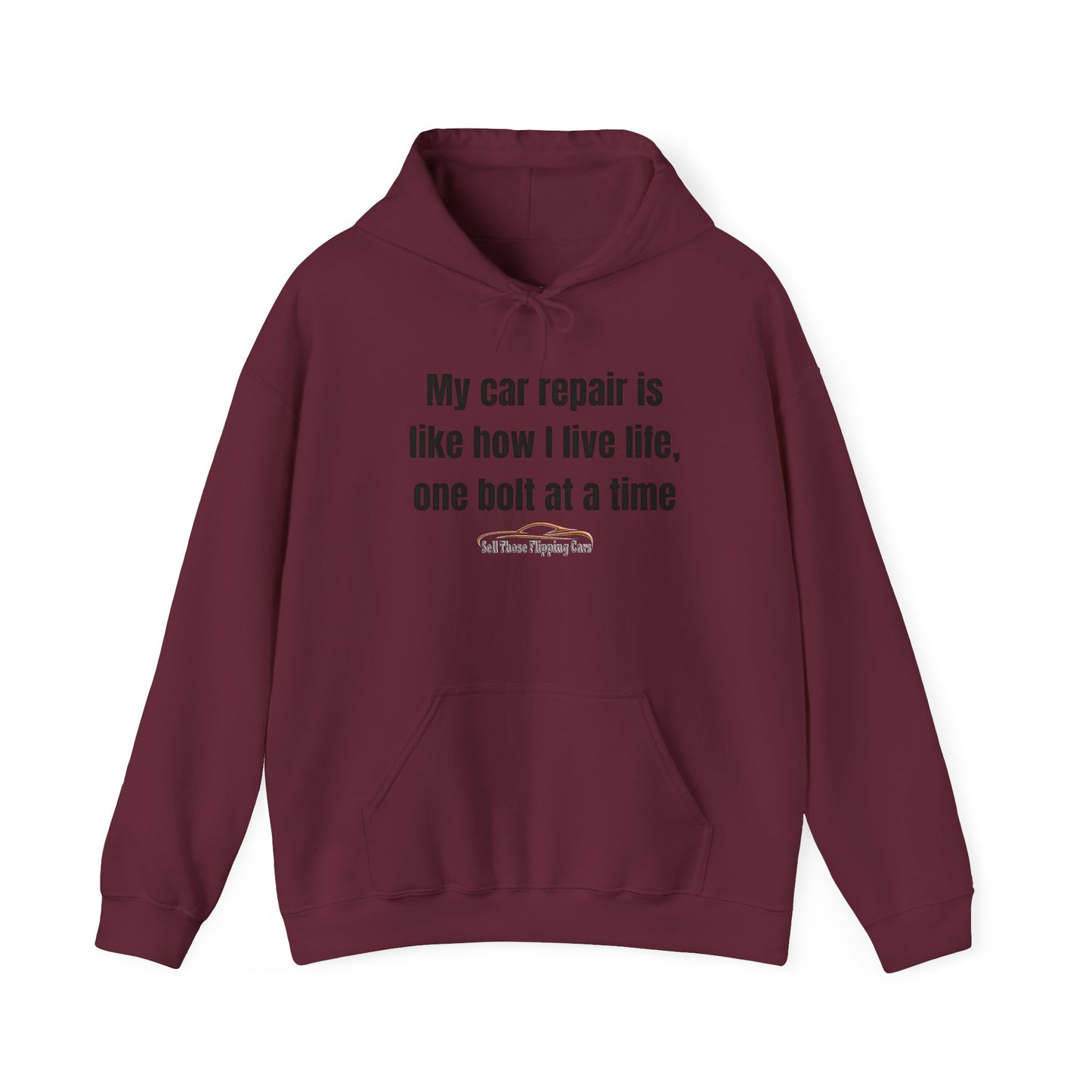 The Mechanic’s Motto: “One Bolt at a Time” Car Repair Hoodie