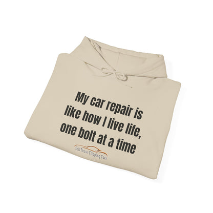 The Mechanic’s Motto: “One Bolt at a Time” Car Repair Hoodie