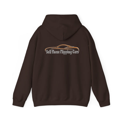 The Wrench & Hustle Hoodie (Classic Logo Edition) – Sell Those Flipping Cars Sweatshirt
