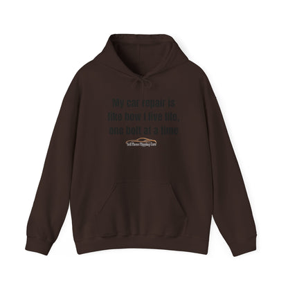 The Mechanic’s Motto: “One Bolt at a Time” Car Repair Hoodie