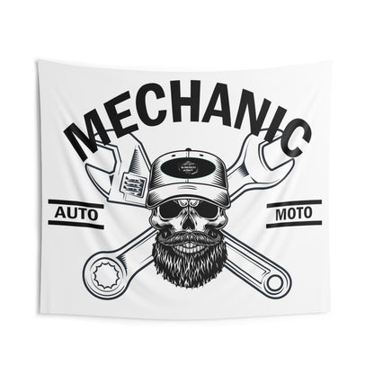 Wrench Army Mechanic Garage Mural | Auto-Inspired Wall Tapestry for Gearheads