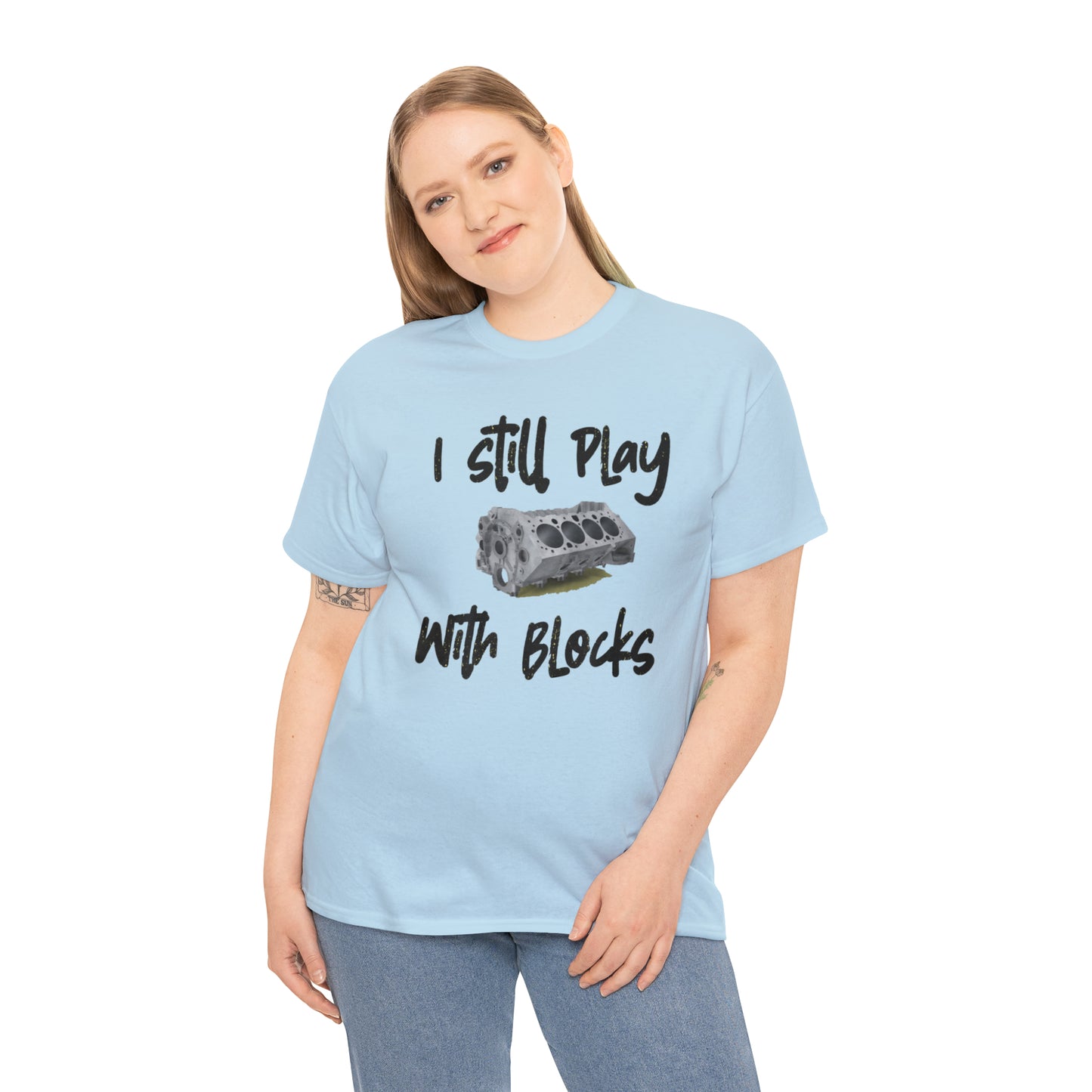 Play with Blocks Tee | Engine Block T-Shirt for Car Enthusiasts & Gearheads