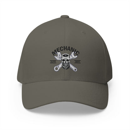 Mechanic Wrench Army Flex-Fit Hat – Durable Mid-Profile Structured Cap for Auto Repair Pros