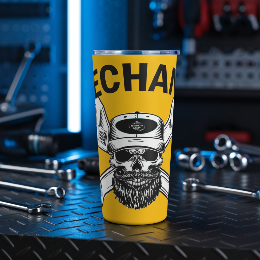 Mechanic Tumbler | 20oz Stainless Steel Travel Mug for Auto Enthusiasts & Gearheads