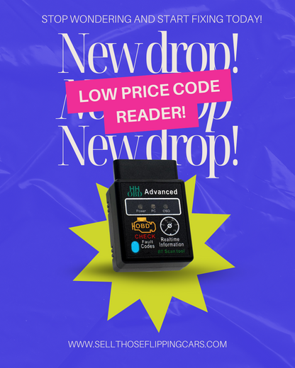 Bluetooth OBD2 Code Scanner for Cars | Works with Free Car Scanner App + Free Shipping