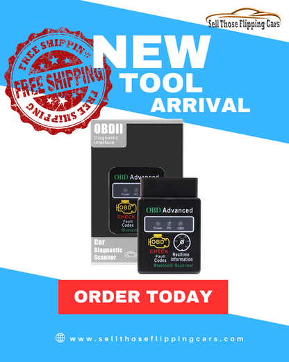 Bluetooth OBD2 Code Scanner for Cars | Works with Free Car Scanner App + Free Shipping