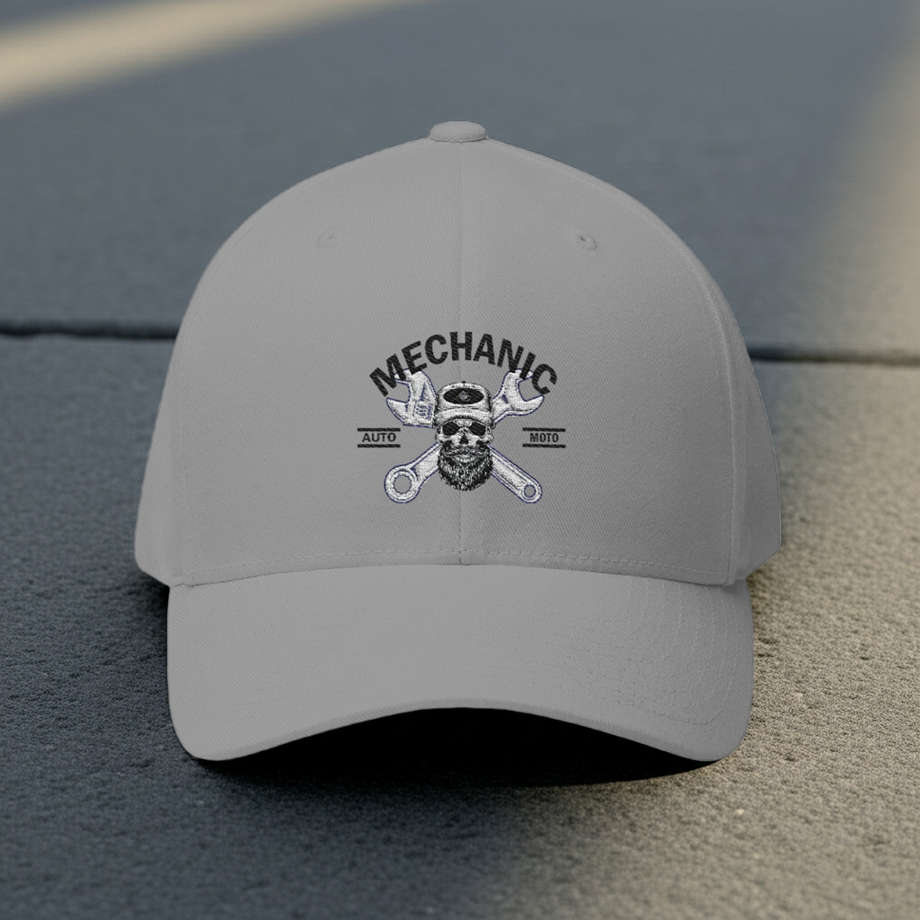 Mechanic Wrench Army Flex-Fit Hat – Durable Mid-Profile Structured Cap for Auto Repair Pros