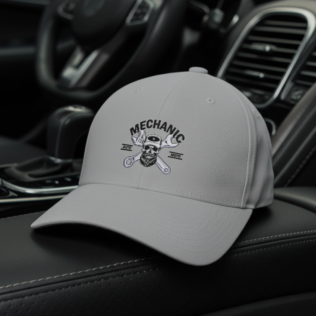 Mechanic Wrench Army Flex-Fit Hat – Durable Mid-Profile Structured Cap for Auto Repair Pros