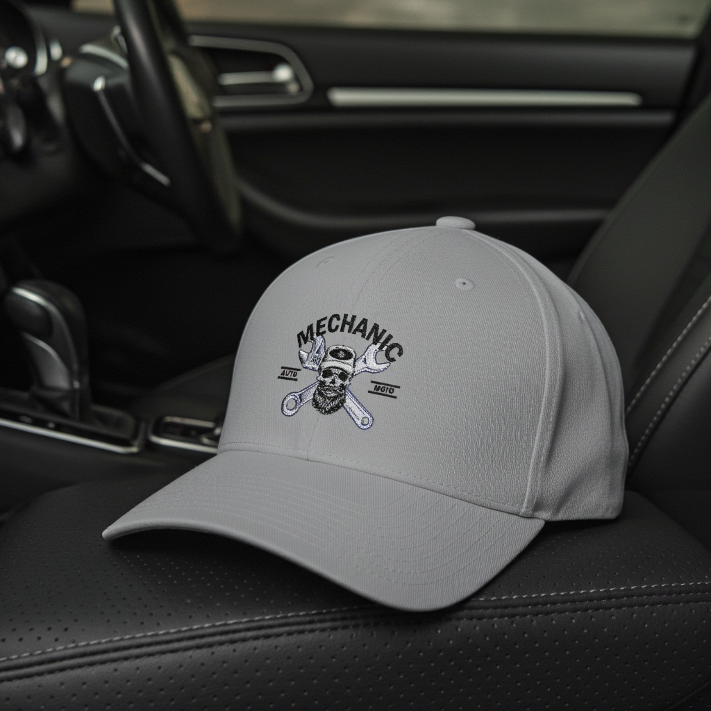 Mechanic Wrench Army Flex-Fit Hat – Durable Mid-Profile Structured Cap for Auto Repair Pros